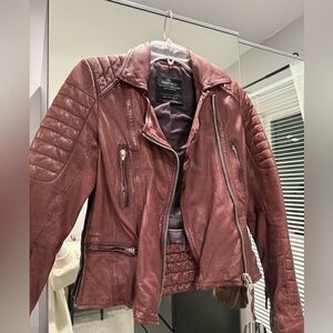RARE AllSaints Oxblood Leather Jacket